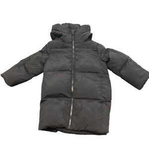 Zara Kids Puffer Coat Hooded Black Size 6-7 CM 120 Winter Warm Outerwear EUC
